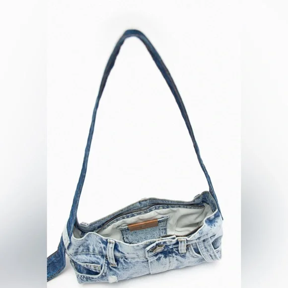 BLOGGERS FAV ZARA PATCHWORK DENIM SHOULDER BAG - Picture 10 of 10
